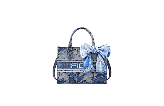 Avatar Jacquard with Cow Leather Medium Tote Bag