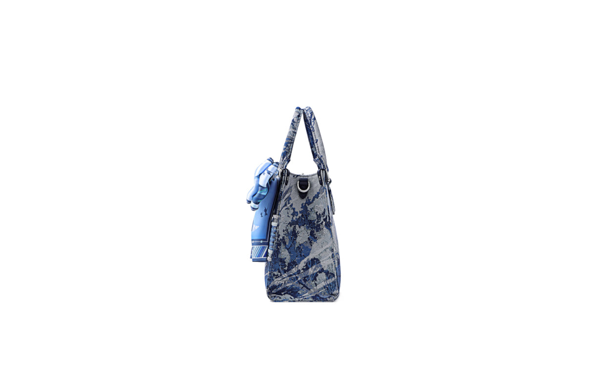 Avatar Jacquard with Cow Leather Medium Tote Bag