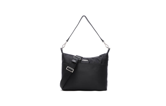 Nylon with Leather Shoulder Bag