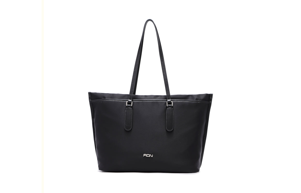 Nylon with Leather Tote Bag