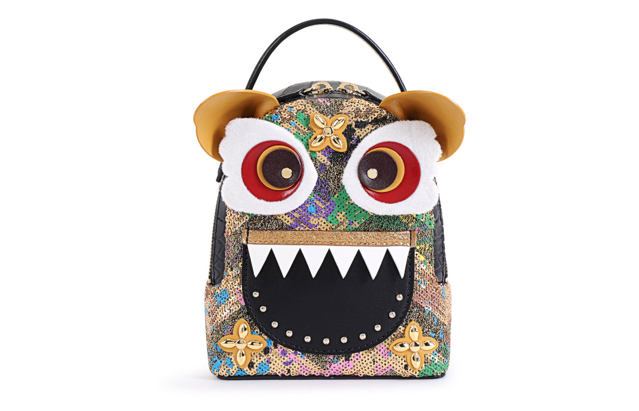 Little Mons Jacquard with Leather Backpack