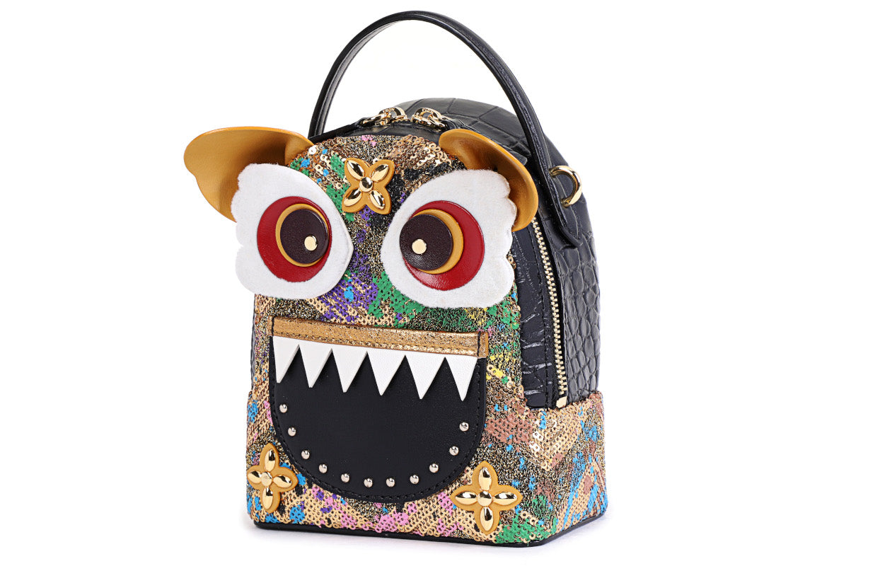 Little Mons Jacquard with Leather Backpack