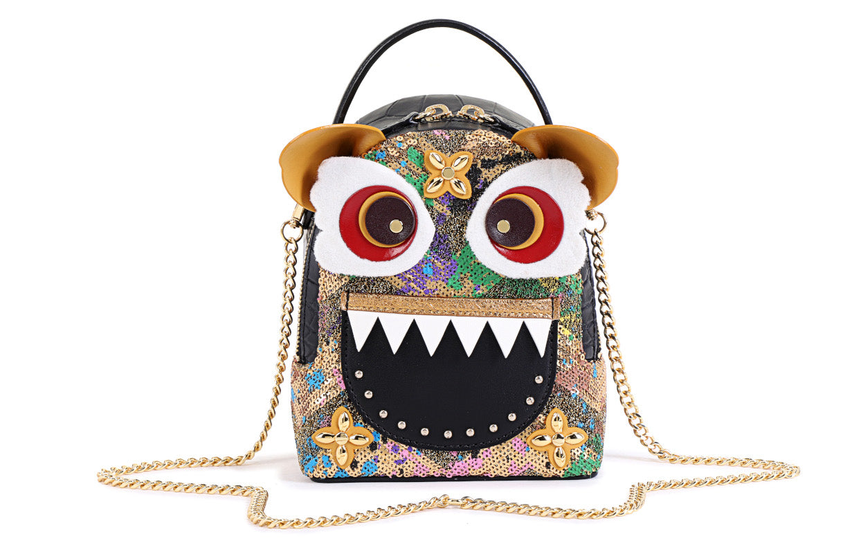 Little Mons Jacquard with Leather Backpack