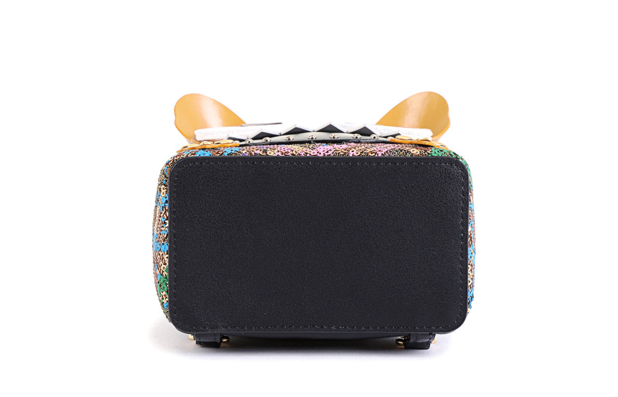 Little Mons Jacquard with Leather Backpack