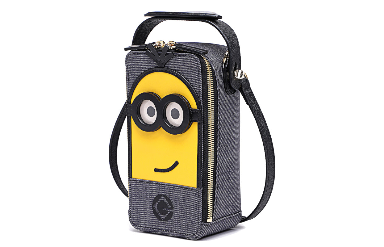 Minions Denim with Cow Leather Crossbody & Shoulder Bag
