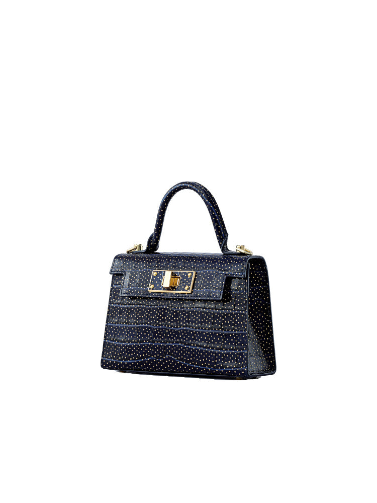 Stars Leather Top Handle Bag