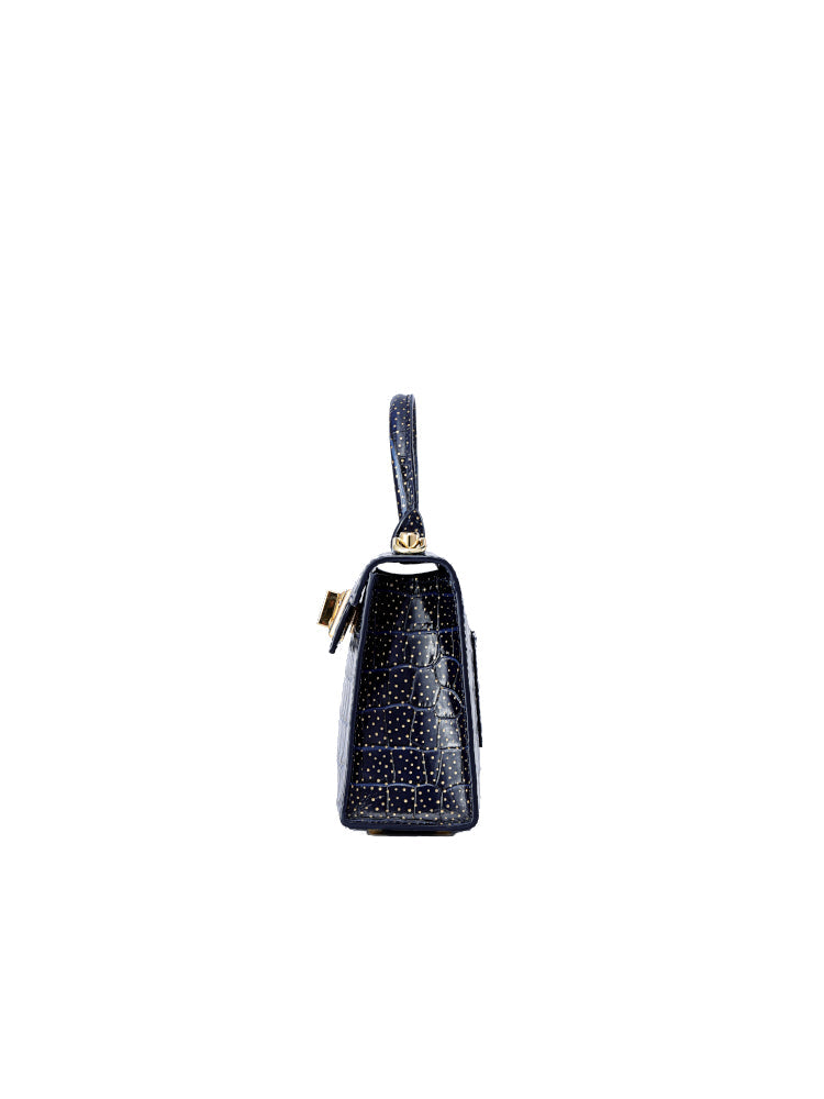 Stars Leather Top Handle Bag