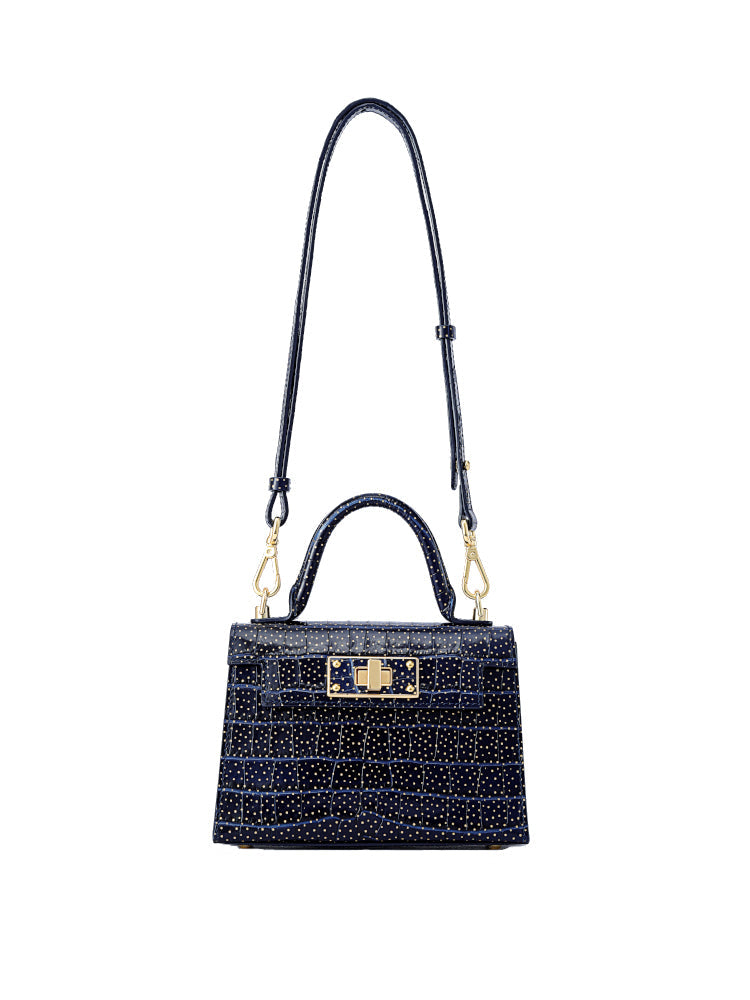Stars Leather Top Handle Bag