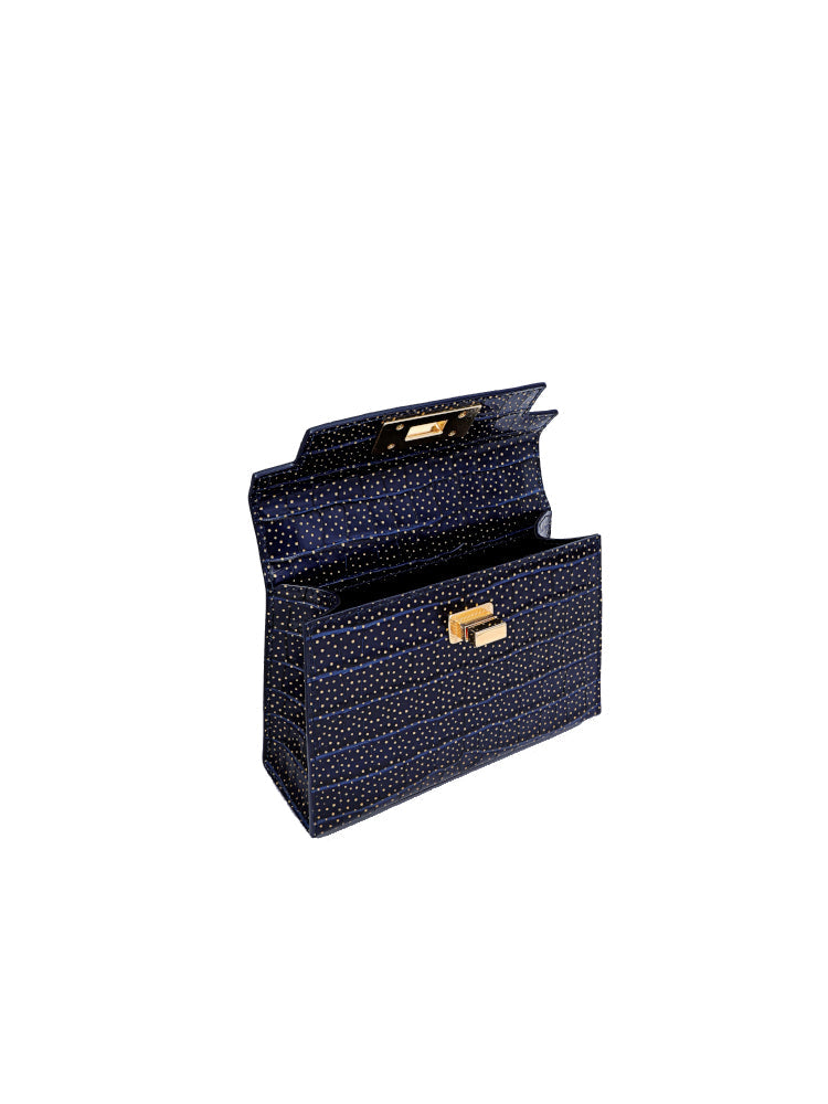 Stars Leather Top Handle Bag