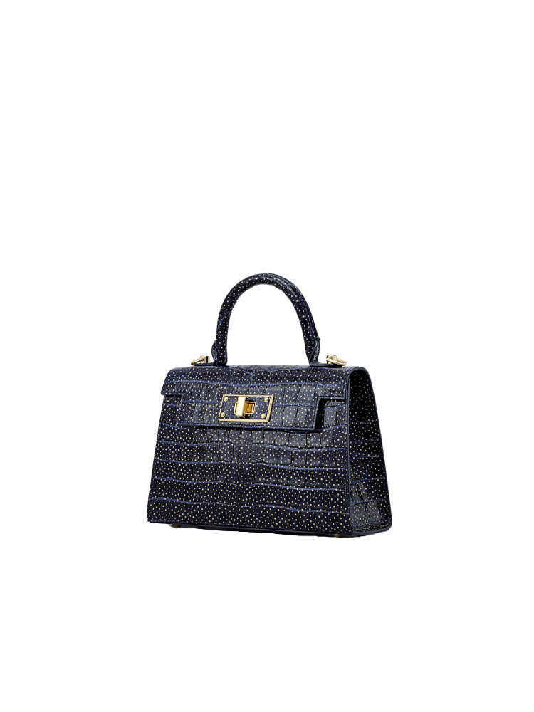 Stars Leather Top Handle Bag