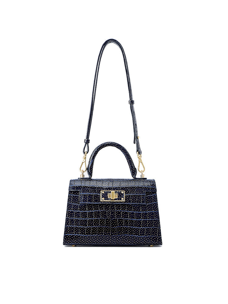 Stars Leather Top Handle Bag