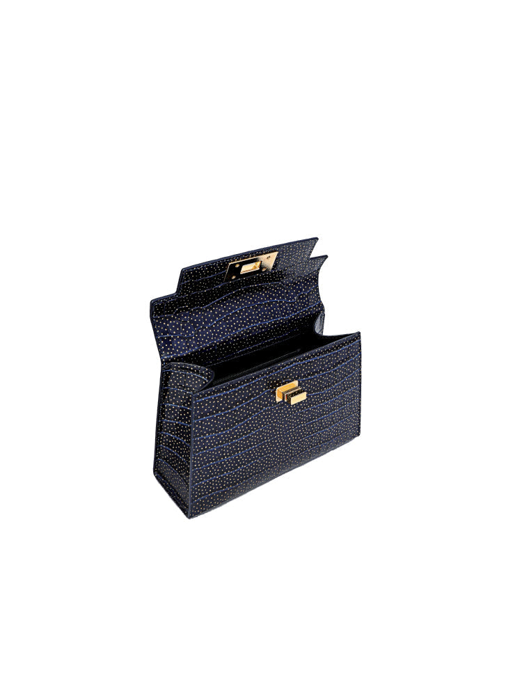 Stars Leather Top Handle Bag