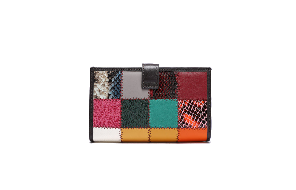 Patchwork Leather Short Wallet