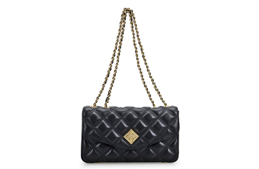 Platinum Grille Quilting Leather Crossbody & Shoulder Handbag