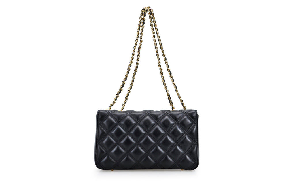 Platinum Grille Quilting Leather Crossbody & Shoulder Handbag